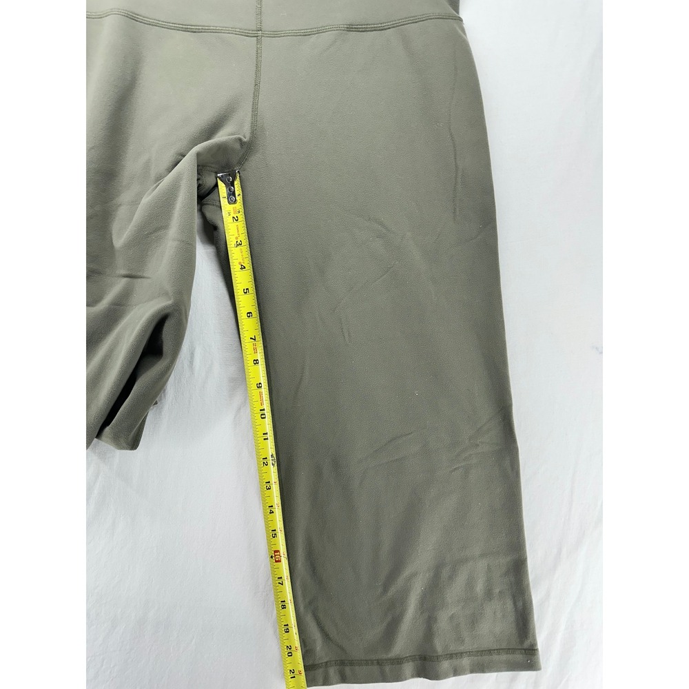Lululemon Olive Green Cropped Wide Leg Yoga Pants High Rise Athletic Leggings - Picture 6 of 10